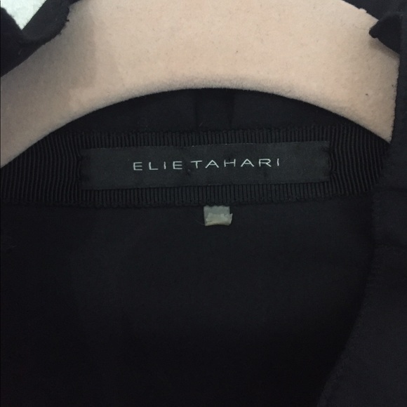 Ellie Tahari Black Ruffle Collar Dress Size 4 - Picture 5 of 7